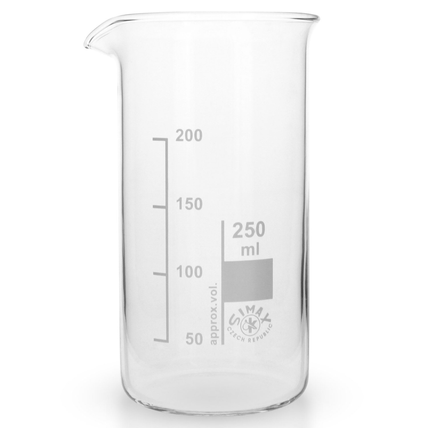 20x Becherglas 250ml aus hitzefestem Borosilikatglas, Hohe Form