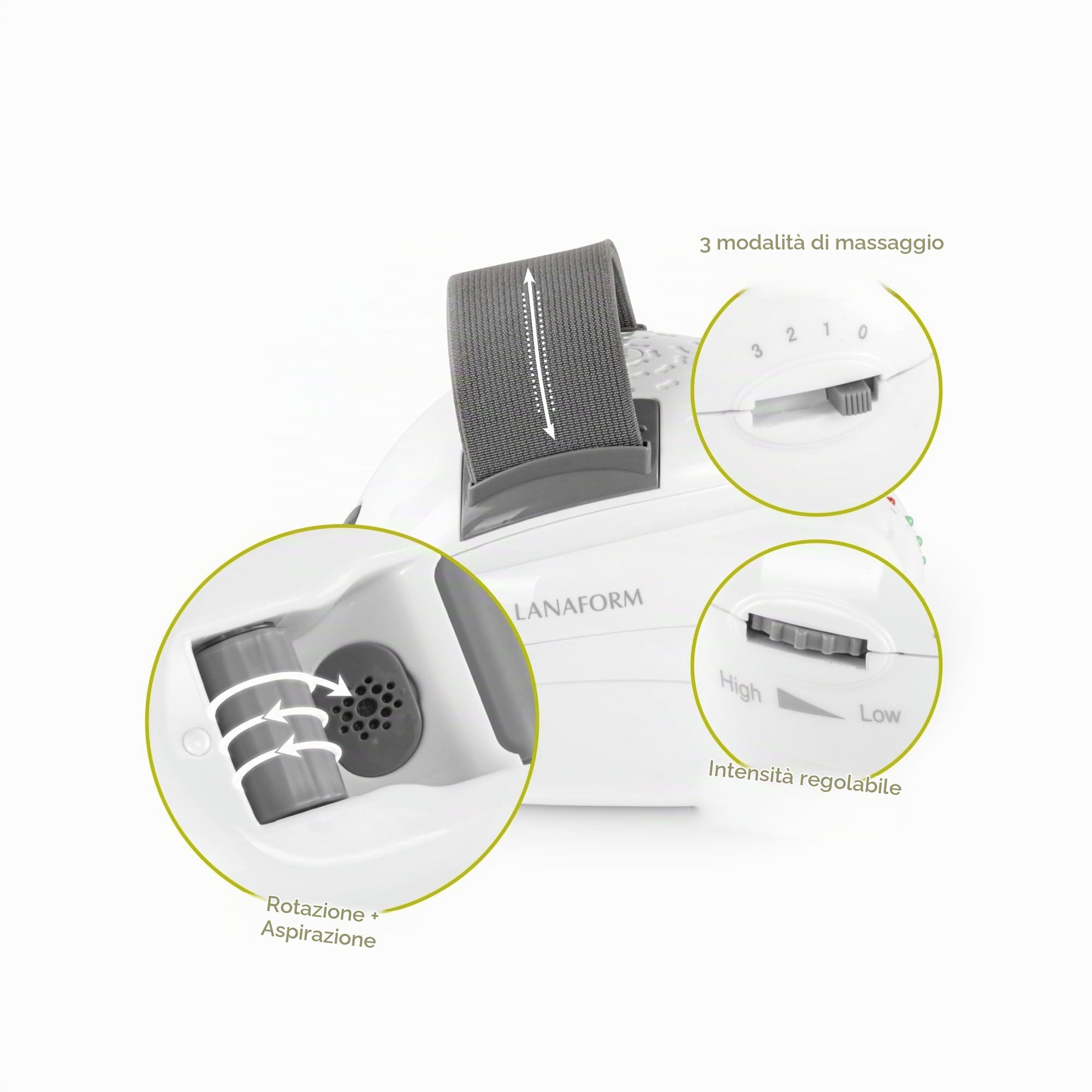 Skin Mass Grey - Massaggiatore Anticellulite Corpo Vacuum - Dispositivo Rassodante Pelle Tonificante - Trattamento Buccia D’arancia Efficace - Rullo Vibrazione Drenante Circolazione - Intensità