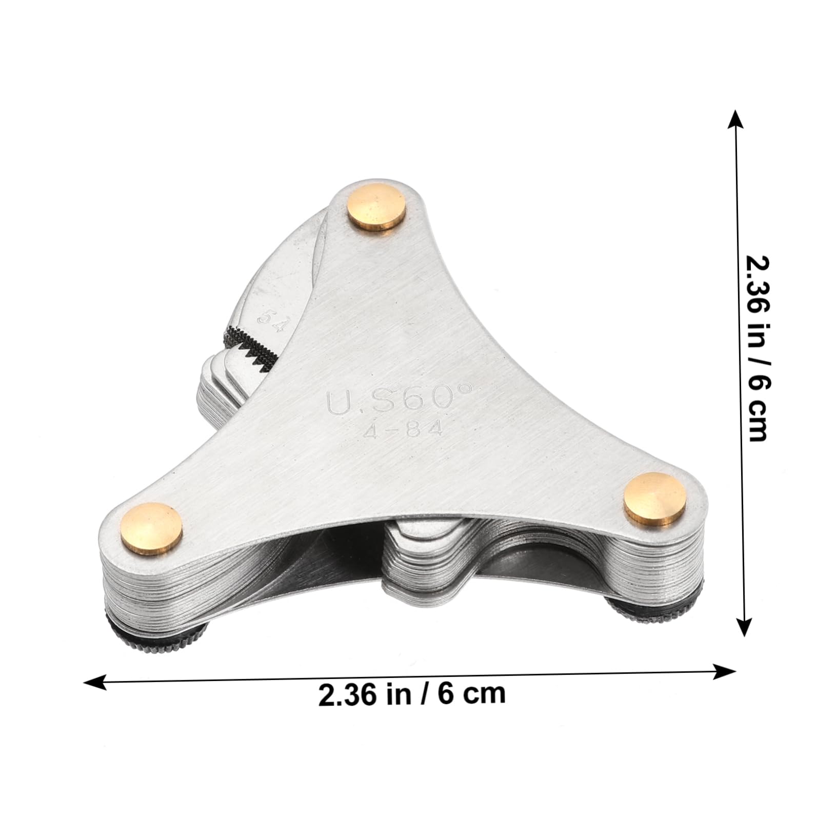 FELTECHELECTR Thread Gauge Clamp Tool Thread Measuring Gage Dual Marked Feeler Gauge Thread Gage Feeler Gauges Gap Measurer Thread Measuring Gages Pitch Silver