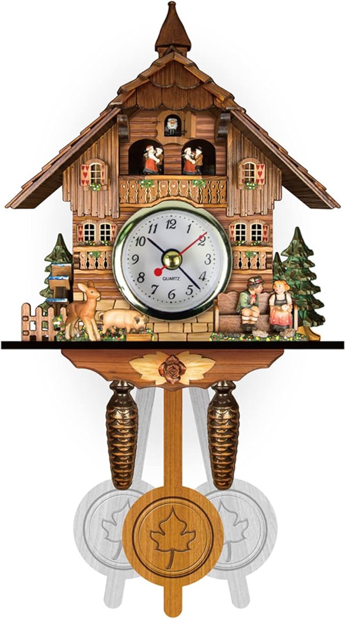 Camidy Wood Cuckoo Clock, Wall Coo Coo Clock with Antique