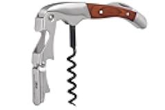 Premium Waiters Corkscrew - 3 in 1 Stainless Steel Wine Opener with Rosewood Pull Tap Handle Bottle Opener and Serrated Foil Cutter