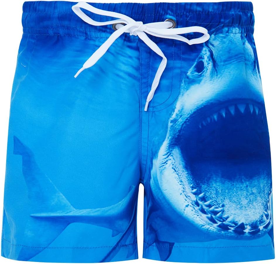 FanientBoys 3D Printed Funny Swim Trunks Quick Dry Beachwear Sports Running Swim Board Shorts 3-12Y