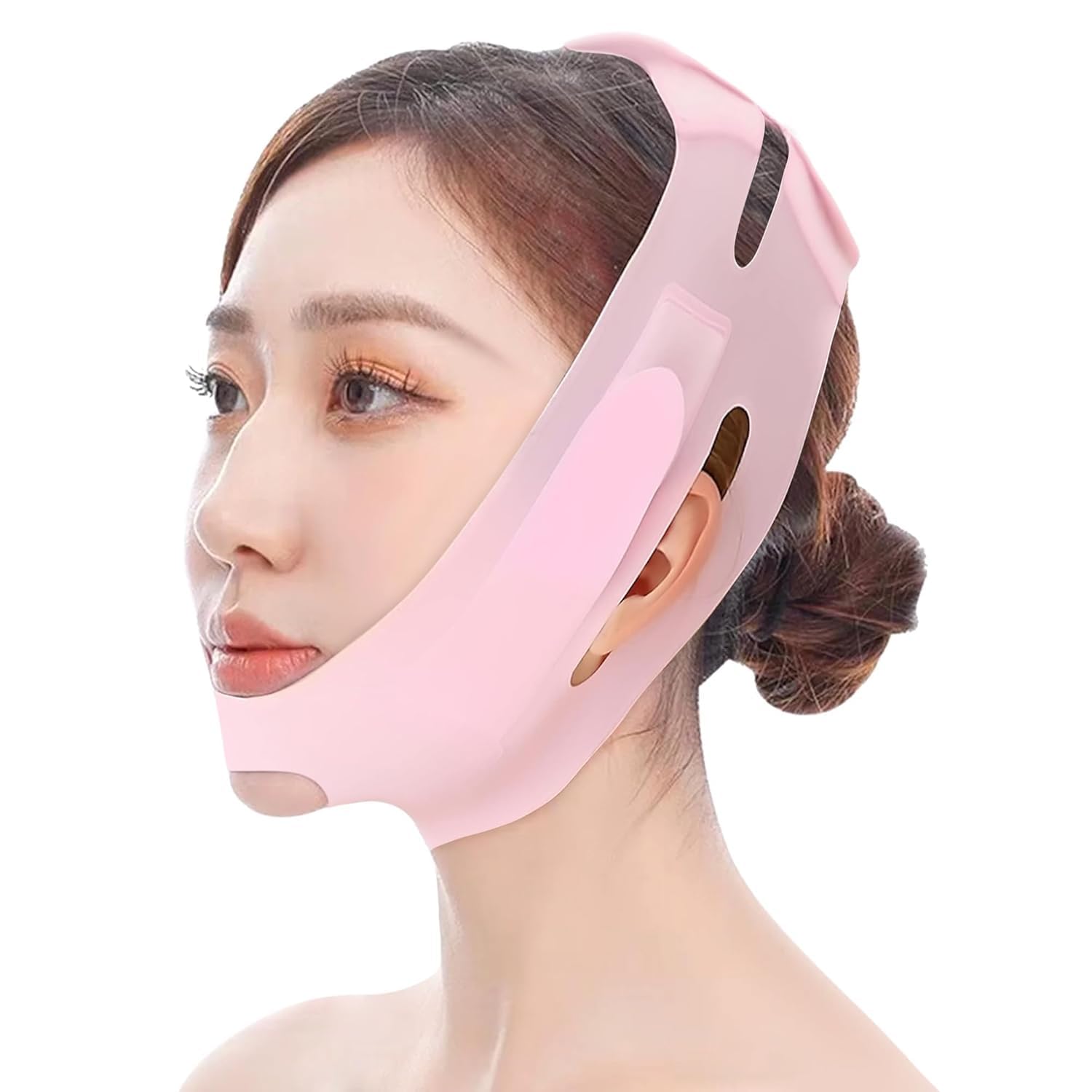 V-Shape Face Lift Up Belt – Adjustable Chin & Jawline Slimming Strap for Facial Contouring, Double Chin Reduction & Skin Tightening Support – Comfortable Reusable Face Sculpting Band-image-35