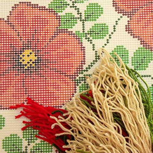 Brvsk Red Flowers. Stamped Cross-Stitch Kit w/Printed Tapestry Canvas (40 × 40 cm) - Image 2