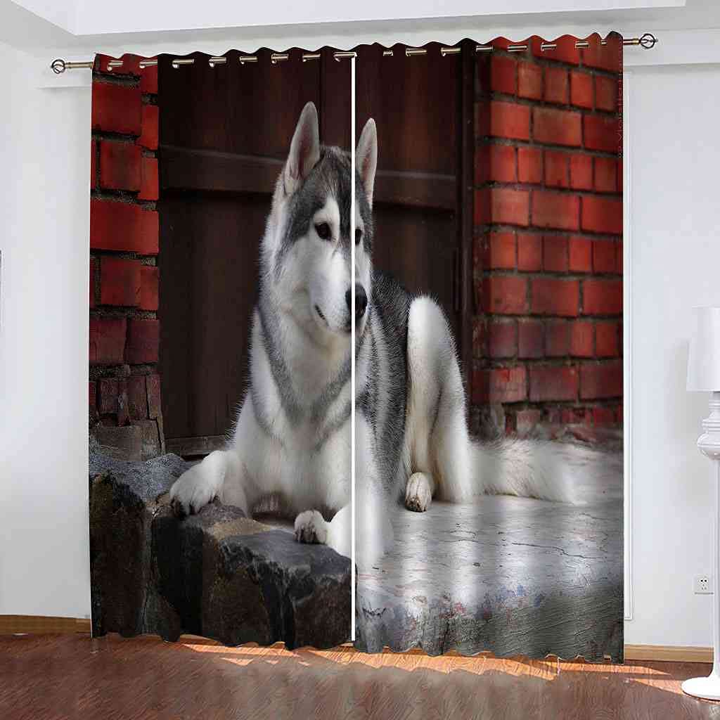 Rideaux Occultants d'enfant 3D Loup anti-lumière et bruit pour sommeil réparateur