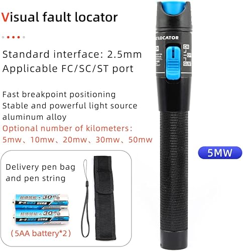 Miniatura 3 de FTTH Kit de herramientas de terminación de montaje de conexión en frío de fibra óptica Bolsa con localizador de fallas visuales Cuchilla de fibra