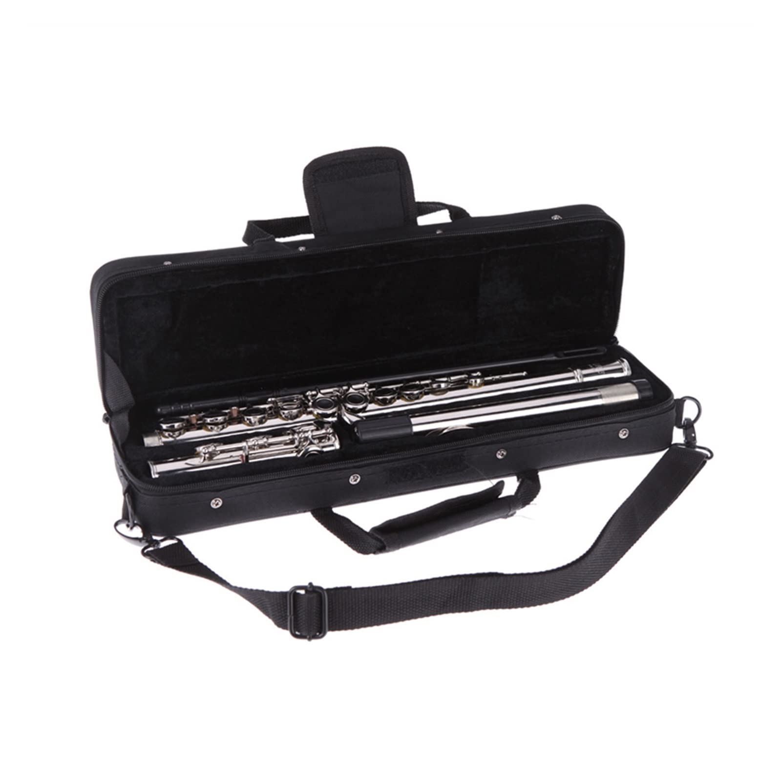 Querflöte Anfänger Silber Überzogene 16 Geschlossene Löcher C Schlüsselflöten- Und Musikinstrumente Mit Gehäuse/Tuch