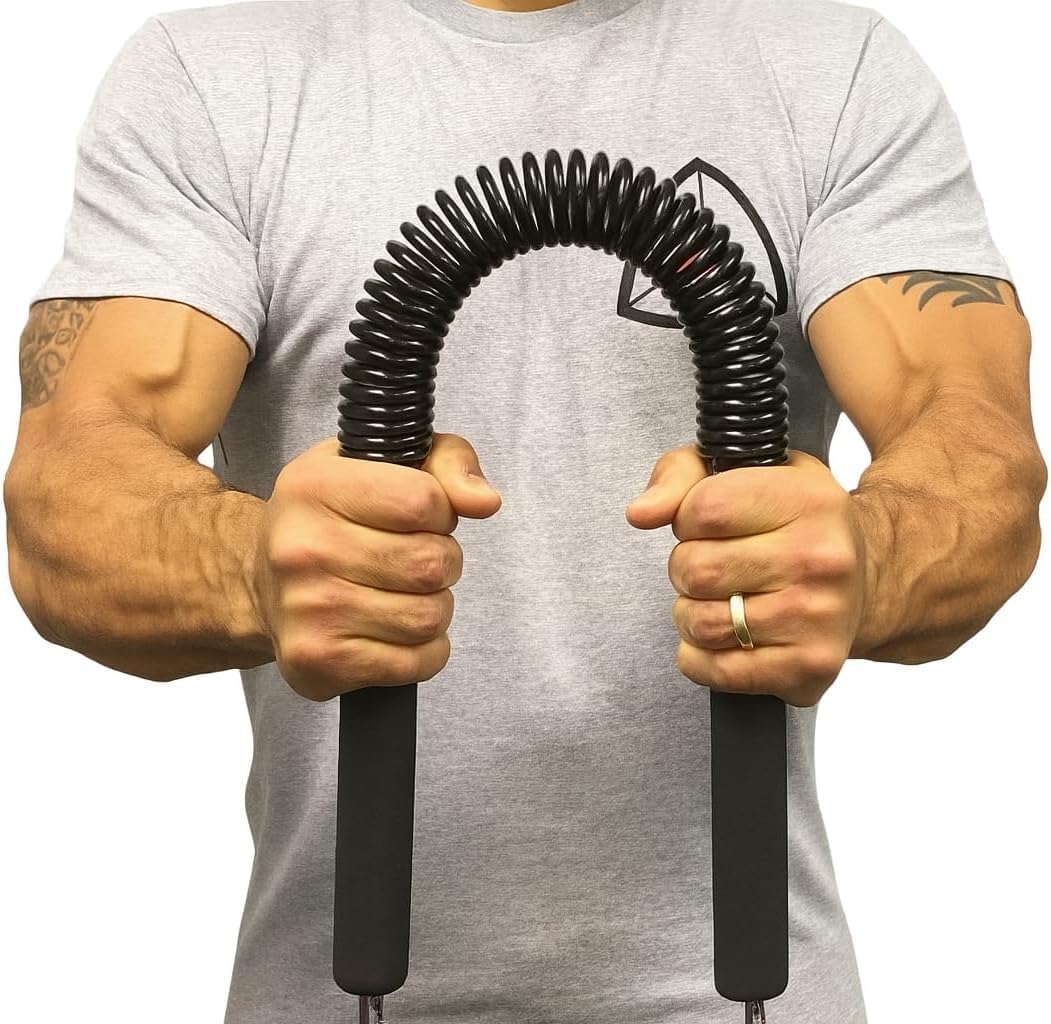 Heavy Duty Power Twister Bar 20KG, 30KG, 40KG, 50KG, 60KG Spring Chest Expander for Shoulder, Arms and Upper Body Workout Strength Training, Arm Trainer (50)
