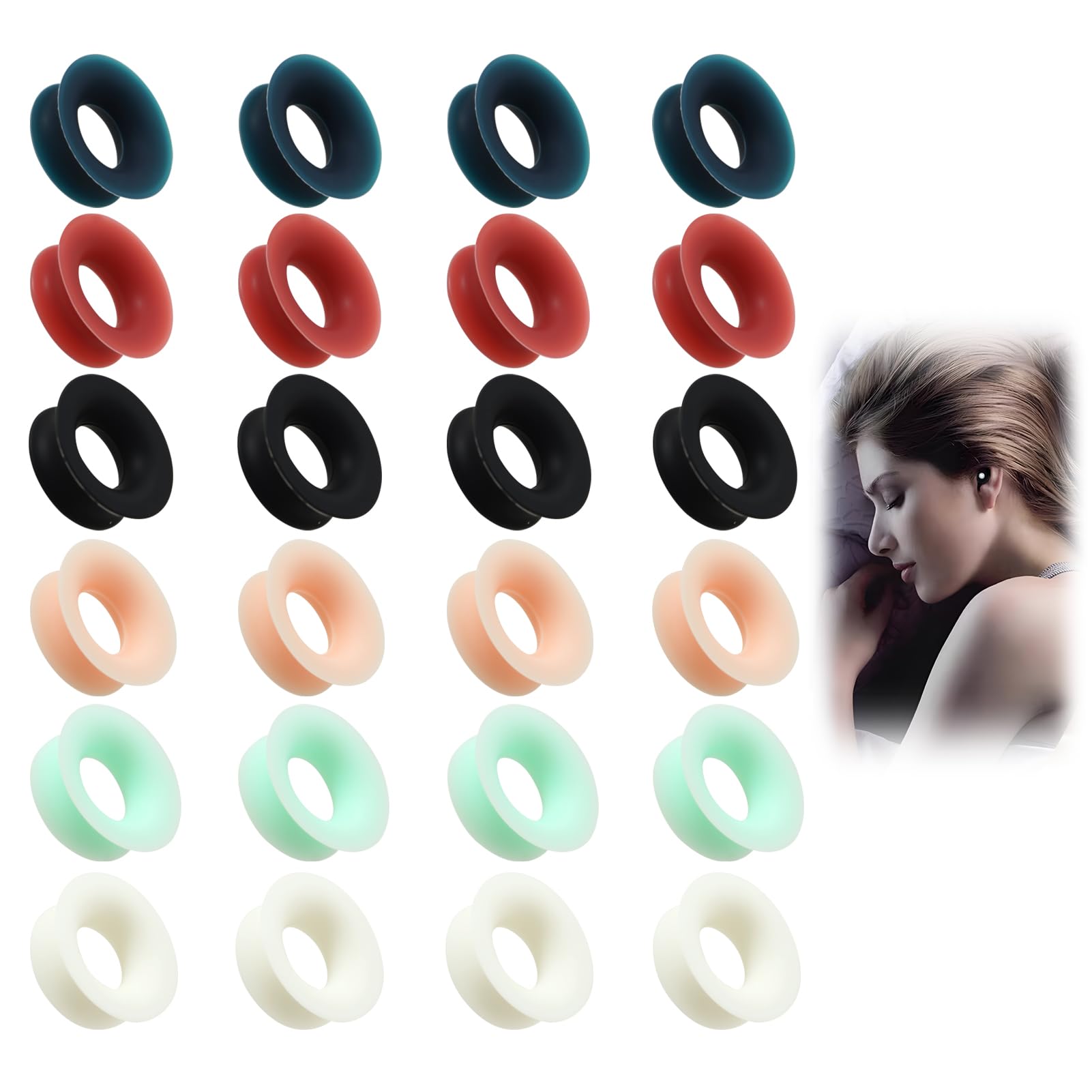 24 Pcs Earplugs Mute Style Pack, Silicone Quiet Earplugs Accessories for Extra 5 dB Noise Reduction, Compatible with Engage Experience Quiet Ear Plugs for Sleeping, Travel, Home and Office