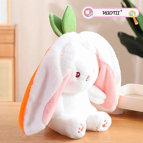 Miniatura 3 de Almohada reversible de zanahoria de conejo con cremallera Lindo juguete de peluche para niños