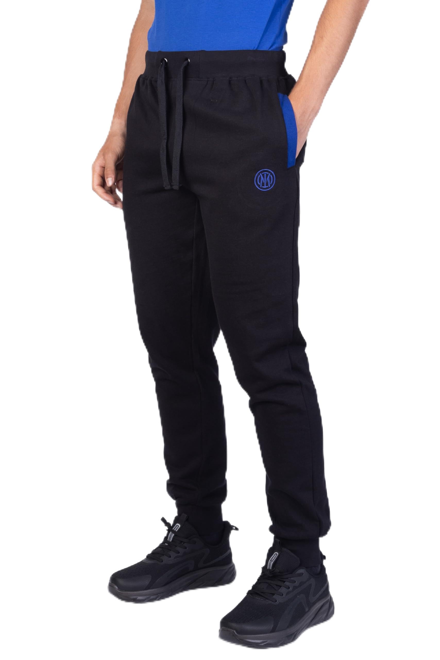 hermet Pantalone tuta da uomo in cotone felpato compatibile con Inter