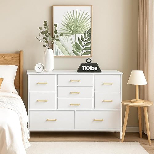 Miniatura 10 de Cómoda alta para dormitorio con 6 cajones, torre de almacenamiento blanca para armario, sala de estar, guardería, oficina, cómoda con mango de