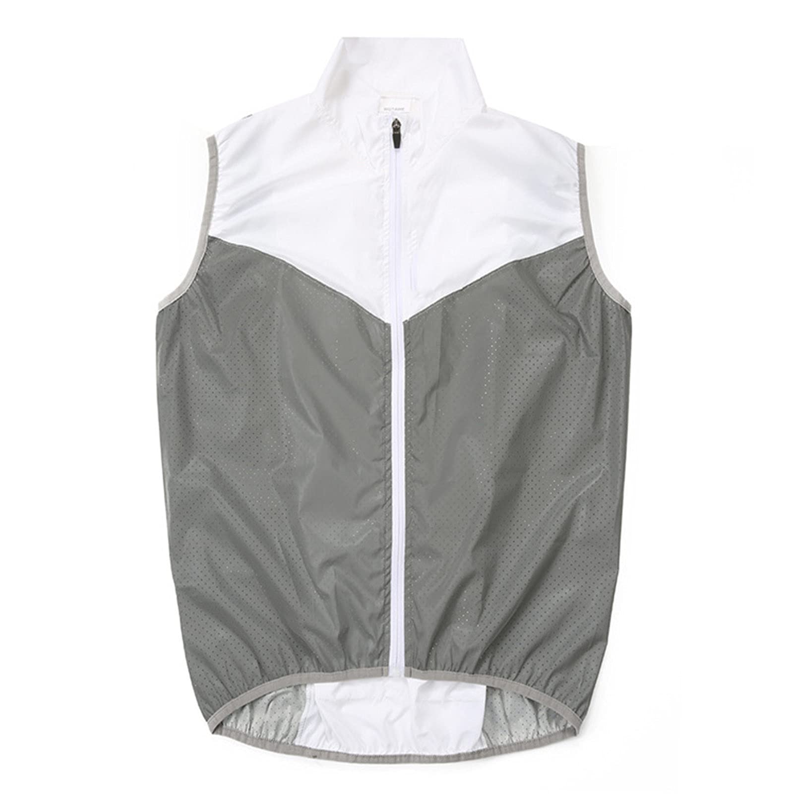 KAISUN Chaleco de Ciclismo Sin Mangas para Hombres y Mujeres Transpirable Reflectante Ciclismo Chaqueta para Correr Deportes Al Aire Libre (M,Blanco)