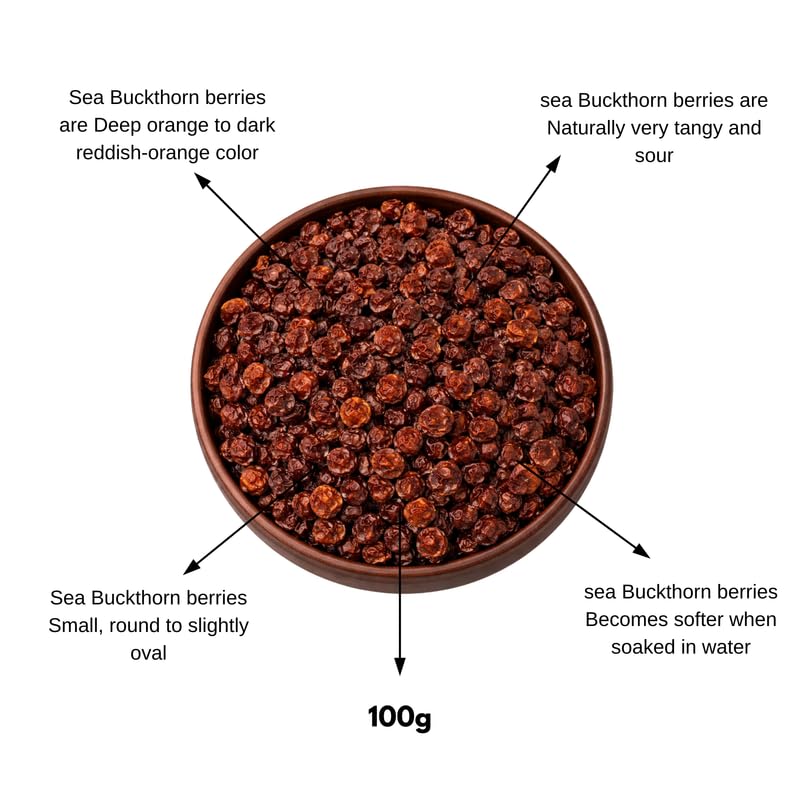 Image of Cosmic Blessing Himalayan Sea Buckthorn Berry 1kg | Sun-Dried, Natural & Unsweetened | Rich in Omega 3 6 7 9, Vitamin C & E | Dried Sea Buckthorn Berry for Skin, Immunity, Gut & Heart | No Preservatives