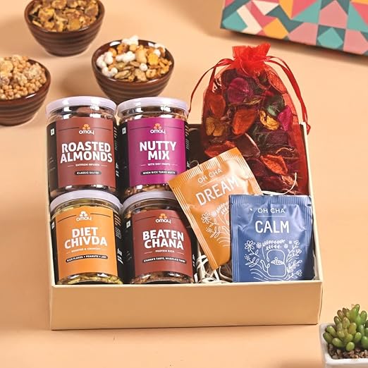 Omay Foods Nuts & Delights Gift Box I Healthy Gift Hamper I Snacks