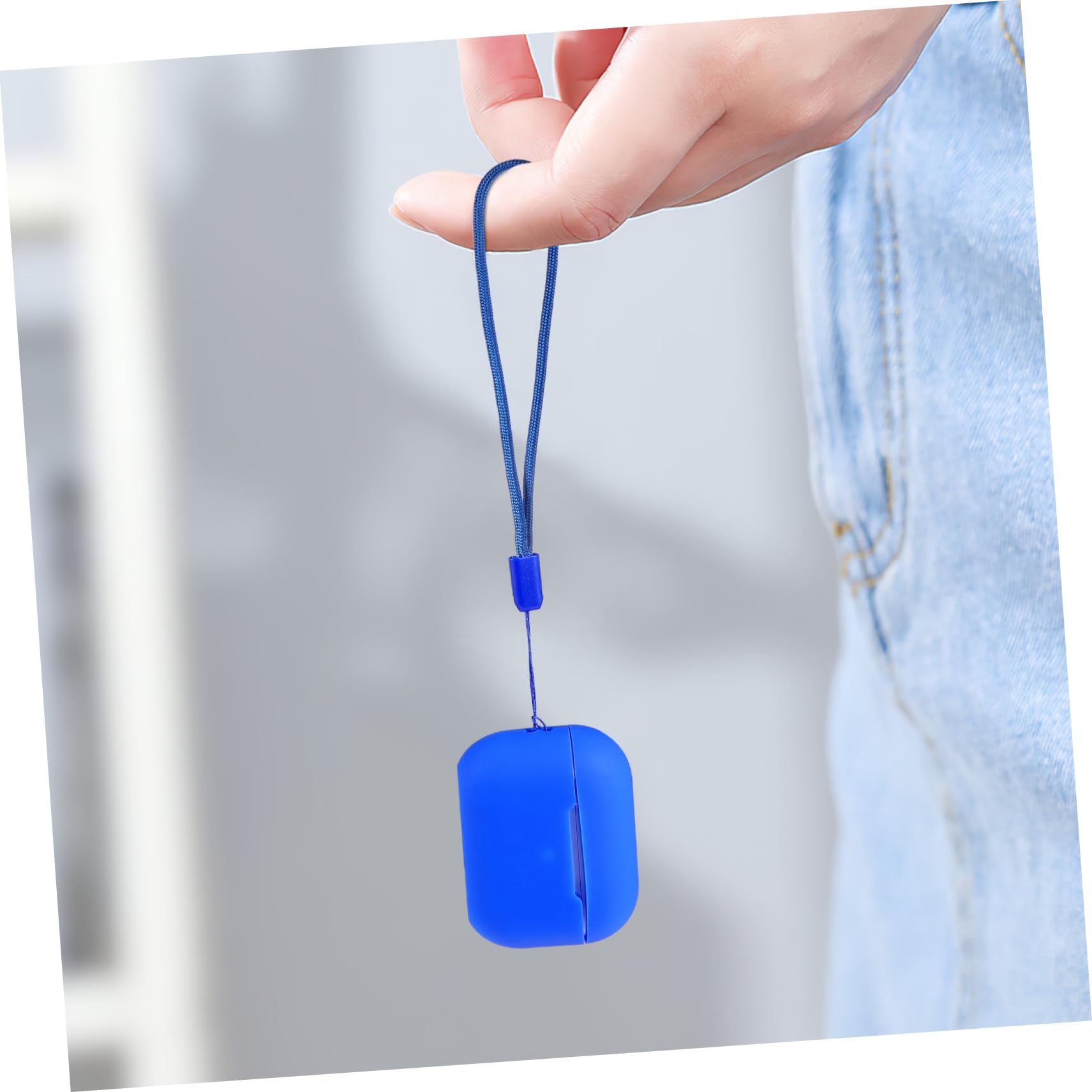 DOITOOL 4stücke Silicone Earbuds Case Mit Anti-Lost Lanyard Schockfeste Für Tragbares Design Blau Mit Modischem Kettenhalsband Für Sicheren