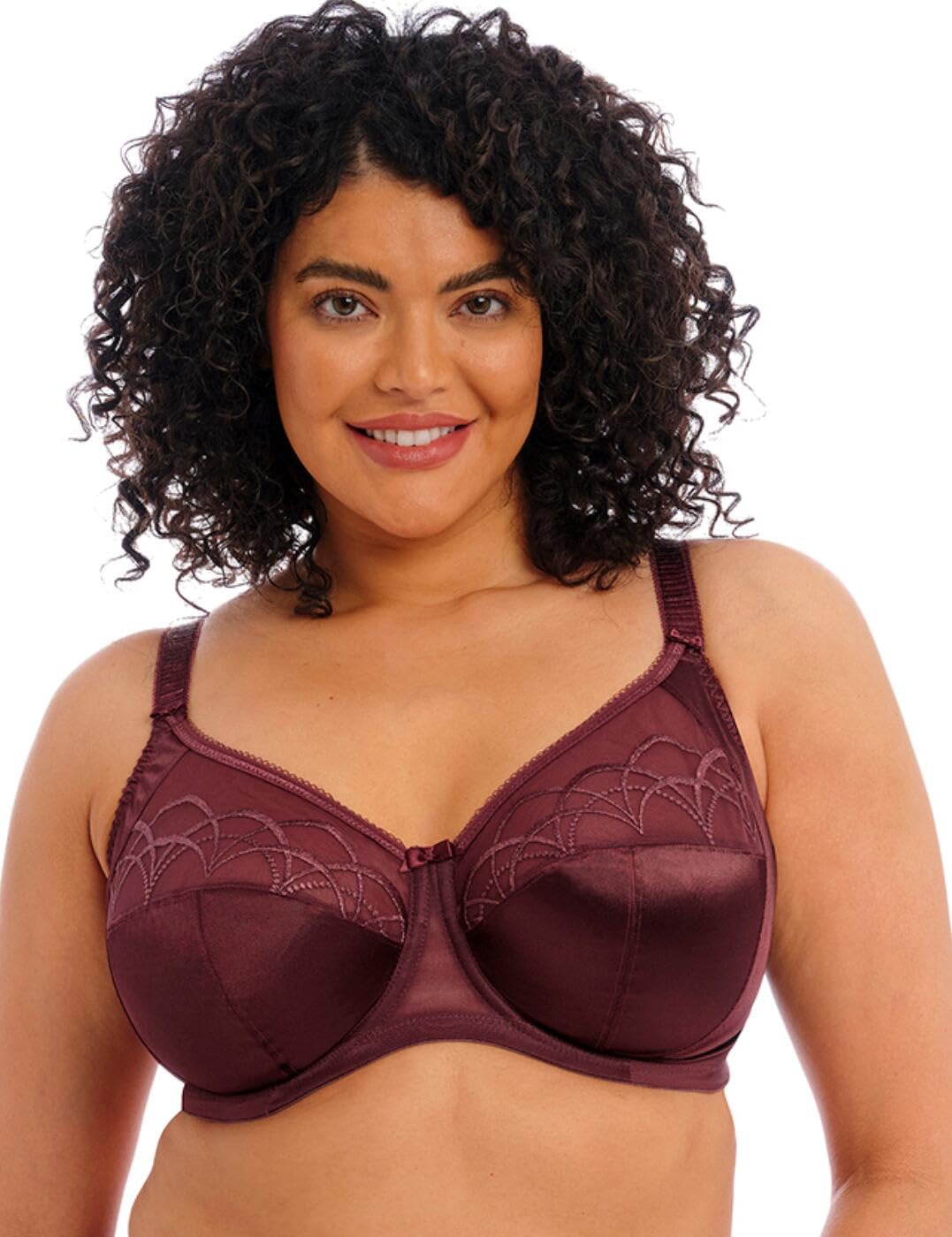 Elomi Women's Cate Full Coverage Underwire Bra, Sheer, Raisin, 40E
