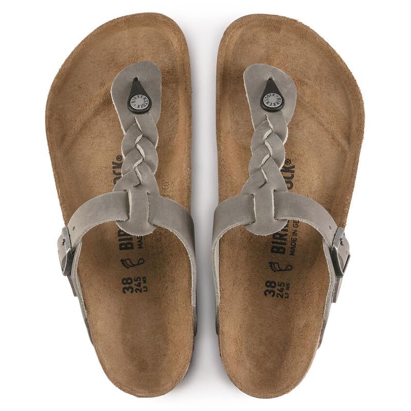 Image of Birkenstock Gizeh Braided Oiled Leather Sandals - Heritage Patina with Comfort, 8-8.5 Wide