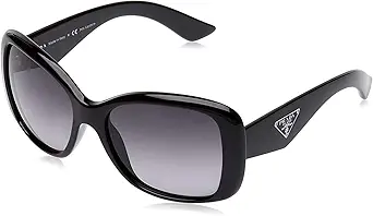 Heritage PR 32PS 1AB5W1 Black Plastic Square Sunglasses Grey Gradient Polarized Lens