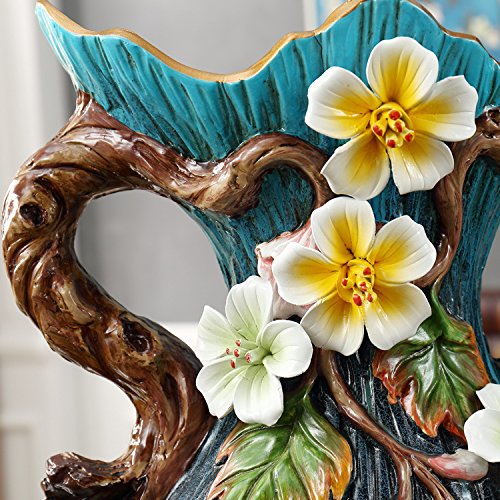 Keramische Vaas Woonkamer Kantoor Tv Kast Studie Entree Vloer Vaas Gedroogde Bloemen Simulatie Bloem Decoratieve Vaas 48x36x21 Cm - Afbeelding 5