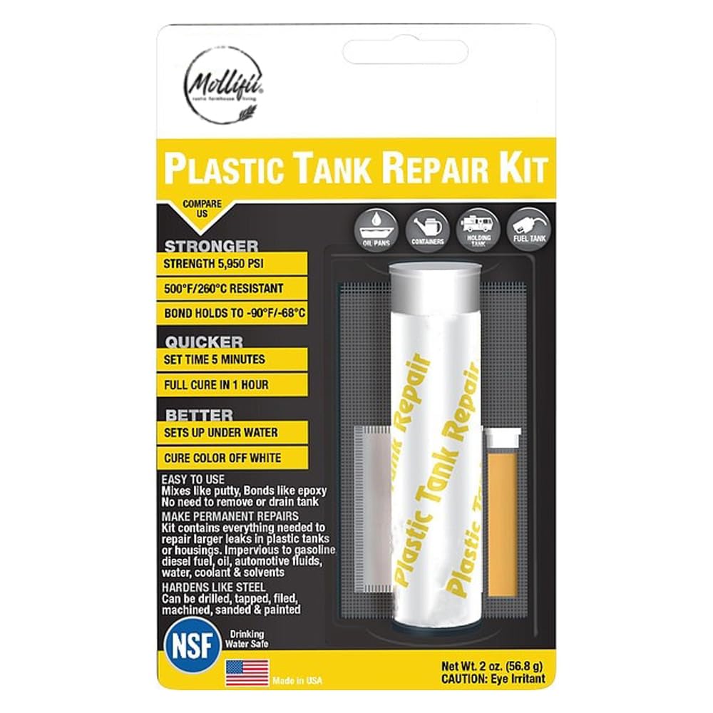 Plastic Tank Repair Kit, 2 oz Container Size, 1 to 1, White, Mfr: 6522KTRI-A