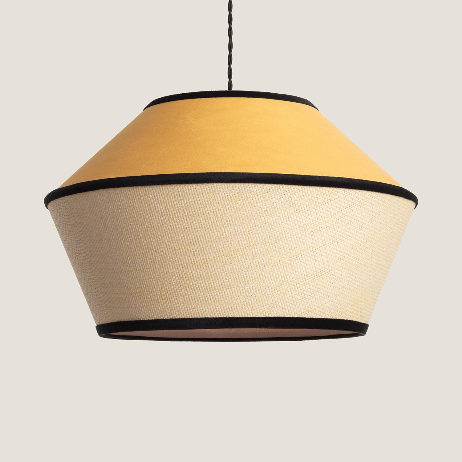 LEDKIA Lampada A Sospensione Jurmi In Velluto Nero – Design Esclusivo, Cavo Regolabile, Attacco E27
