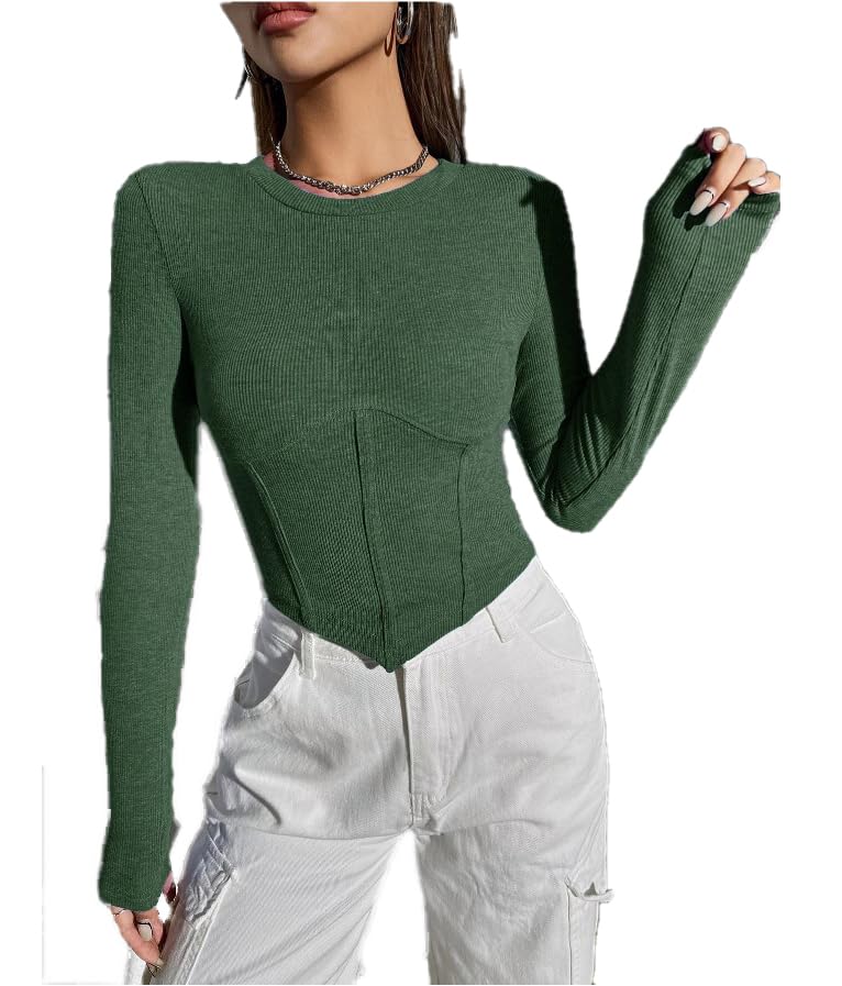 Women's Casual Western Stylish Corset Full Sleeve Top for Women/Girls