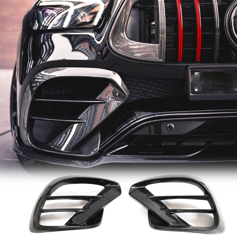 Carbon Fiber Front Bumper Air Vent Outlet Covers for Mercedes Benz GLE Class GLE63 AMG Sport Utility 4Door 2021-2023 Fog Lamp Grill Cover Factory Outlet