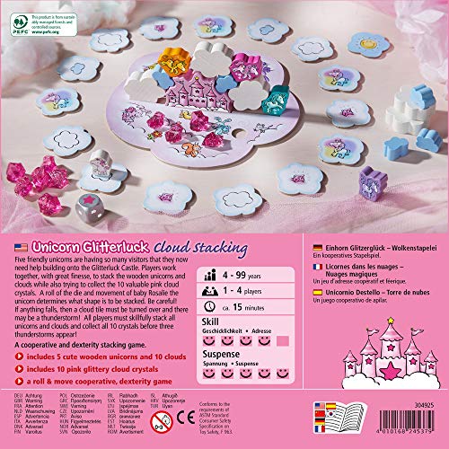 Haba Unicorn Glitterluck Cloud Stacking - A Cooperative Roll & Move Dexterity Game For Ages 4 And Up (Made In Germany) #TOP5