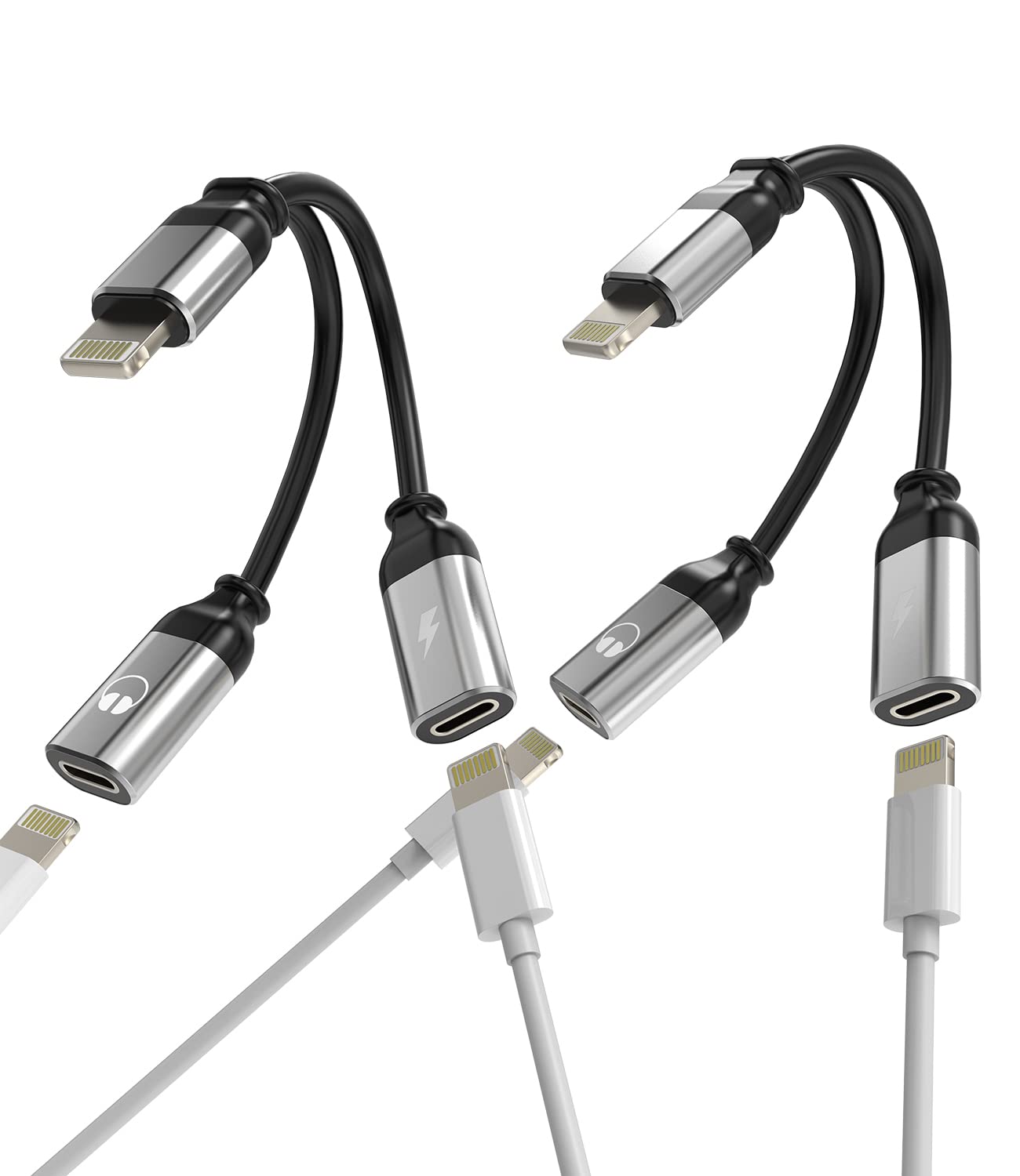 Amazon.com: Iphone Lightning Adapter 2in1 Charger Headphone