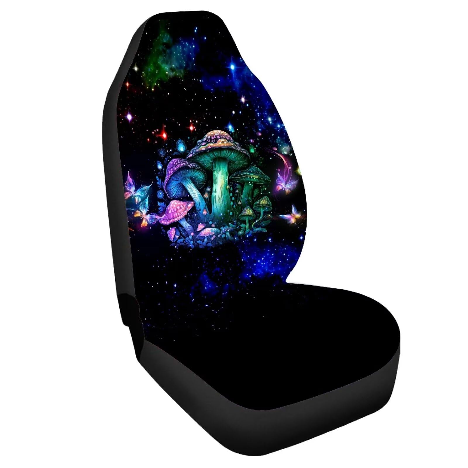 Amzbeauty Mushroom Starry Sky Print Car Seat Buckle Cover Luxury Car Protectors 1 Piece Car Seat Cover Aesthetic Vehicle Cushion