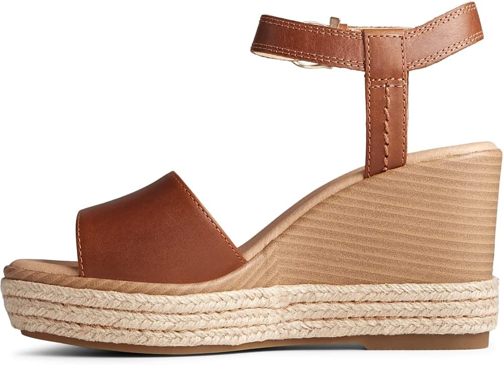 Sperry Women's Fairwater Plushwave Wedge Espadrille Sandal, Tan, 8.5