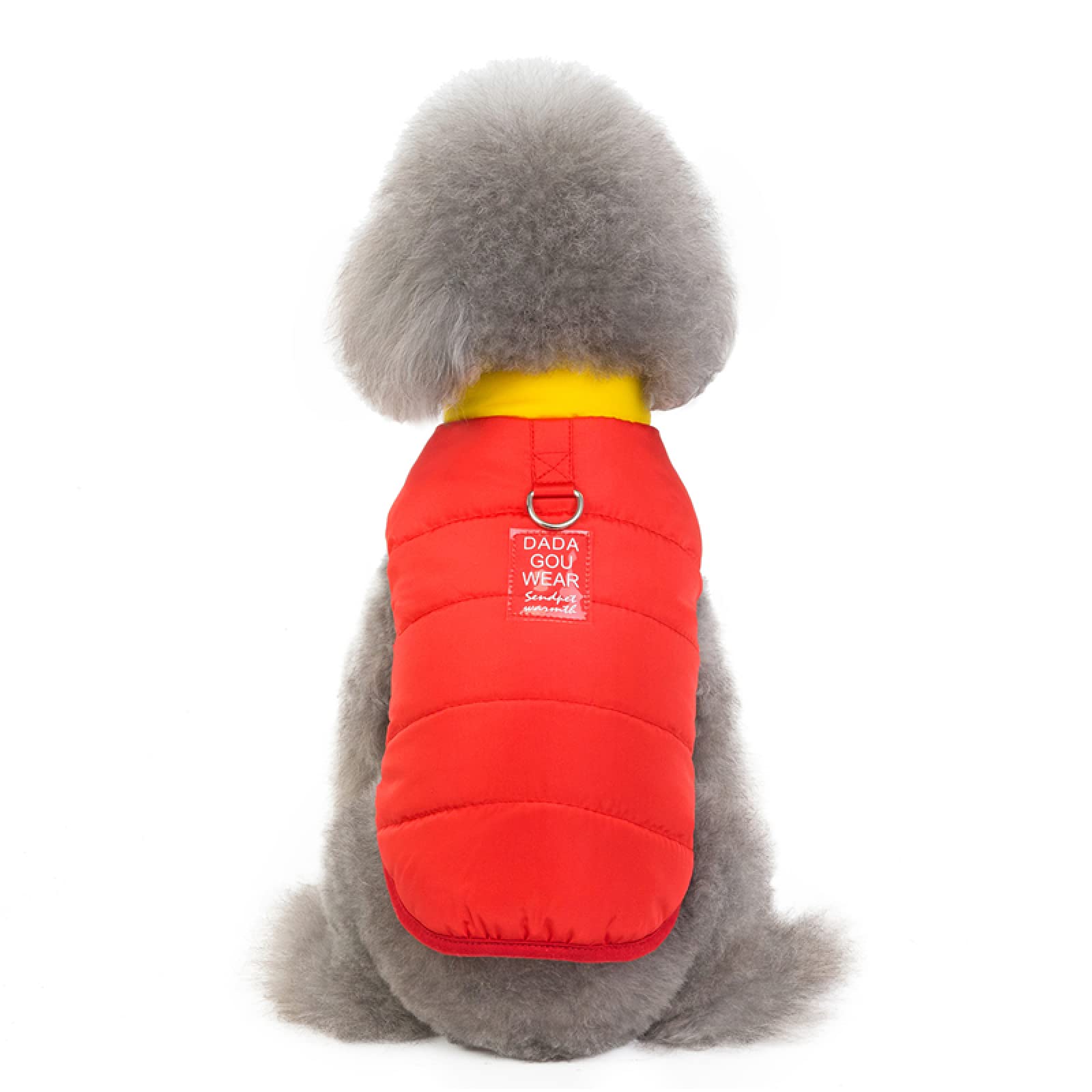 Vêtements d'automne et d'hiver pour petits chiens : gilet en coton chaud rouge douillet