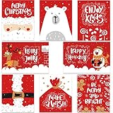 PAQUETE DE TARJETAS DELUXE: ¡Cuida a todos tus amigos y familiares con las Tarjetas de Navidad de Ohuhu! Este paquete incluye todo lo que necesitas para difundir un poco de felicidad navideña. Cada juego incluye 48 tarjetas, 48 ​​sobres y 48 pegatinas de sellado para sobres de agradecimiento. ¡No se necesita pegamento!