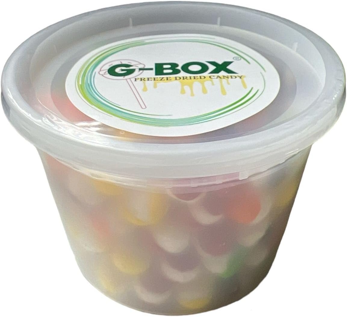 G-BOX Freeze Dried Sour Candy (6.5 OZ)| Delightful Crunchy Freeze Dried Sour Frettles| Original Fruit Flavors| TikTok Trend Items, Air-tight Sealed in a Deli Container