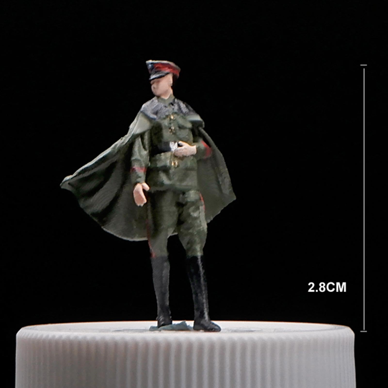 DYNWAVE 1:64 Figure Handpainted Character Model Crafts Resin Doll Miniature for Dioramas Architecture Model DIY Project Micro Landscape Fairy Garden, Officer