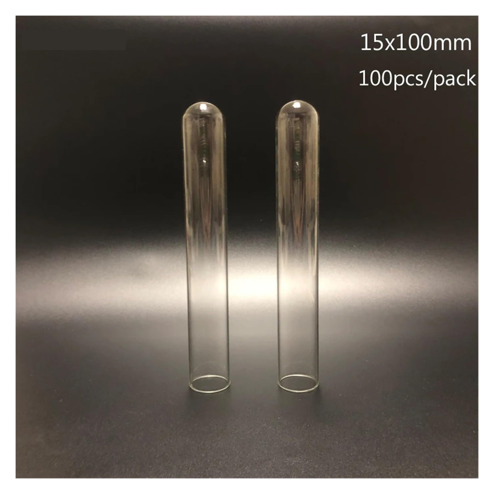 yingyingjia 100 sztuk/opakowanie 15x100mm Szklana probówka laboratoryjna z dnem w kształcie litery U Szklana probówka laboratoryjna