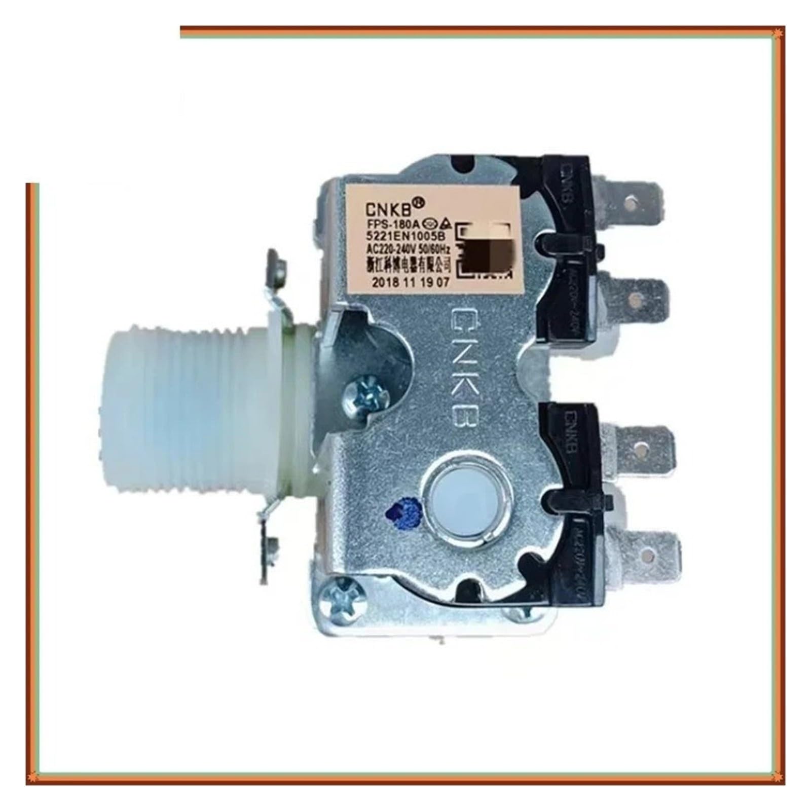 5221EN1005B FPS - Válvula Solenoide De Entrada De Agua 180A 220V 50/60Hz, Compatible con LG, Pieza De Repuesto for Lavadora, Válvula De Agua for Lavadora, Entrada De Lavadora