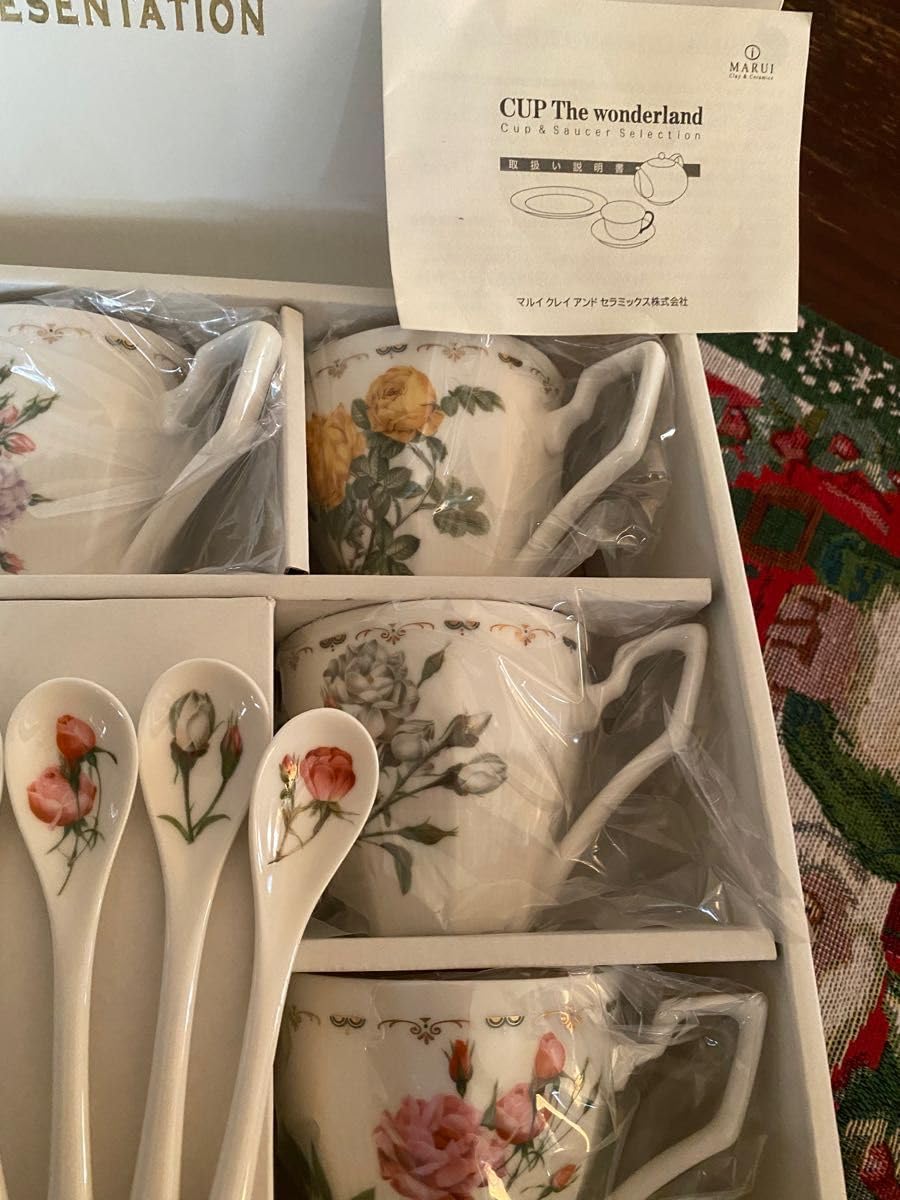 Amazon.co.jp: MARUI Clay&Ceramics 花アソートカップ＆ソーサー 5客 