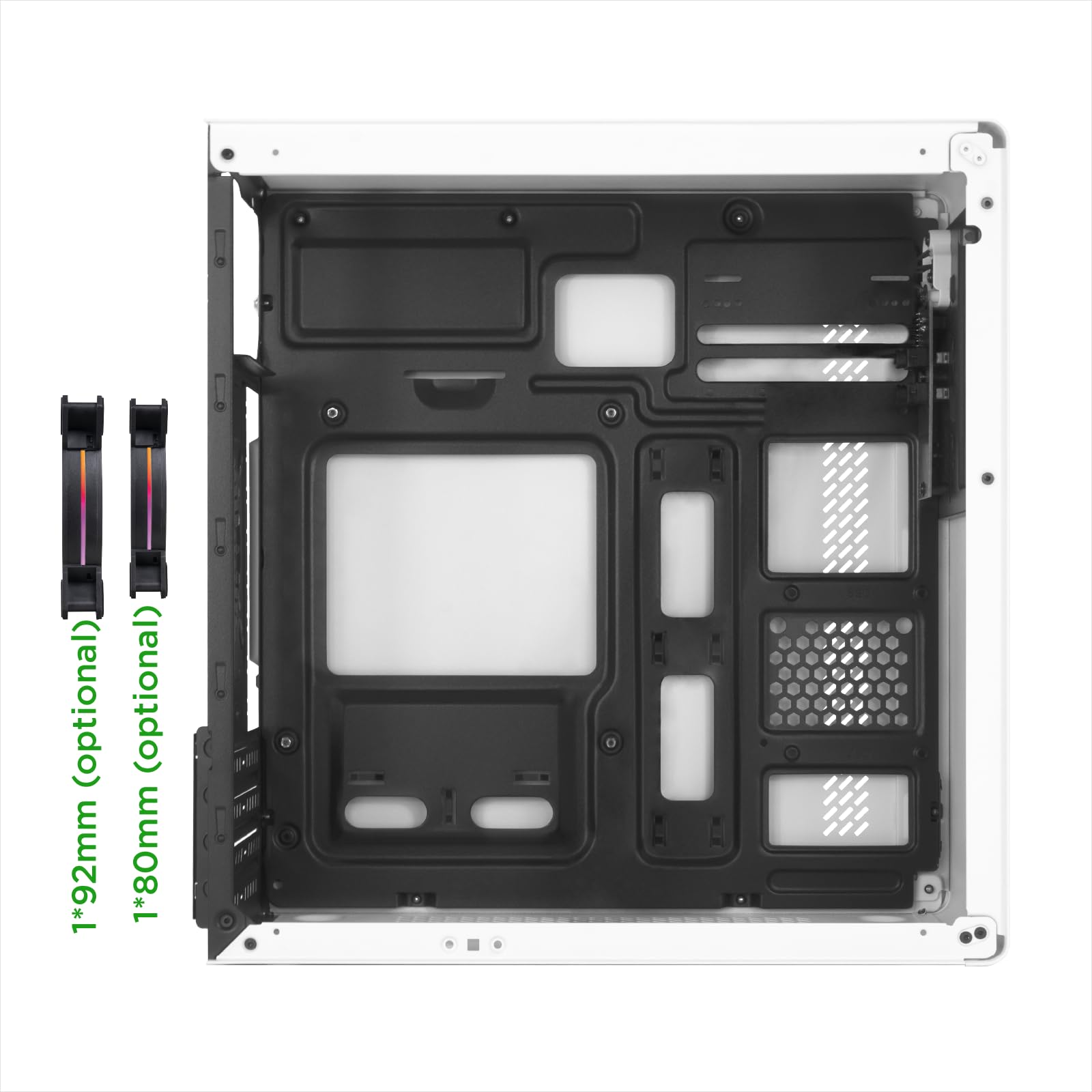 Nuwo Eguera A123 Case Compatto MicroATX per PC Desktop Office Mini Tower 0.6MM SPCC, USB 3.0, Pannelli Laterali in Mesh, Bianco