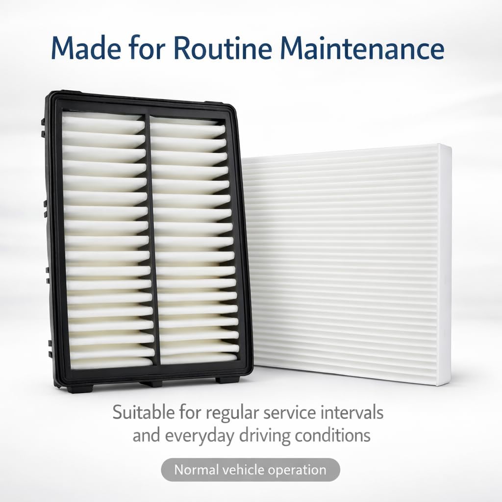 Engine and Cabin Air Filter Kit for Hyundai & for Kia Select Models, Synthetic Engine Air Filter + Cabin Air Filter, Direct Replacement, Routine Maintenance Set BI-TRUST XDT00106