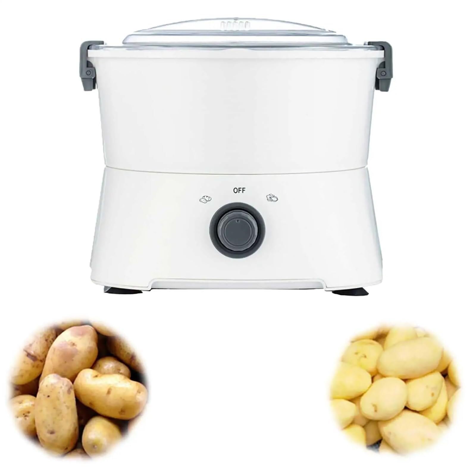 Genérico Pelador de Patatas eléctrico, peladora automática con Funcionamiento con un Solo botón, Seguro y eficiente para Uso doméstico y Comercial, pelador rápido de Verduras para Patatas y Peras