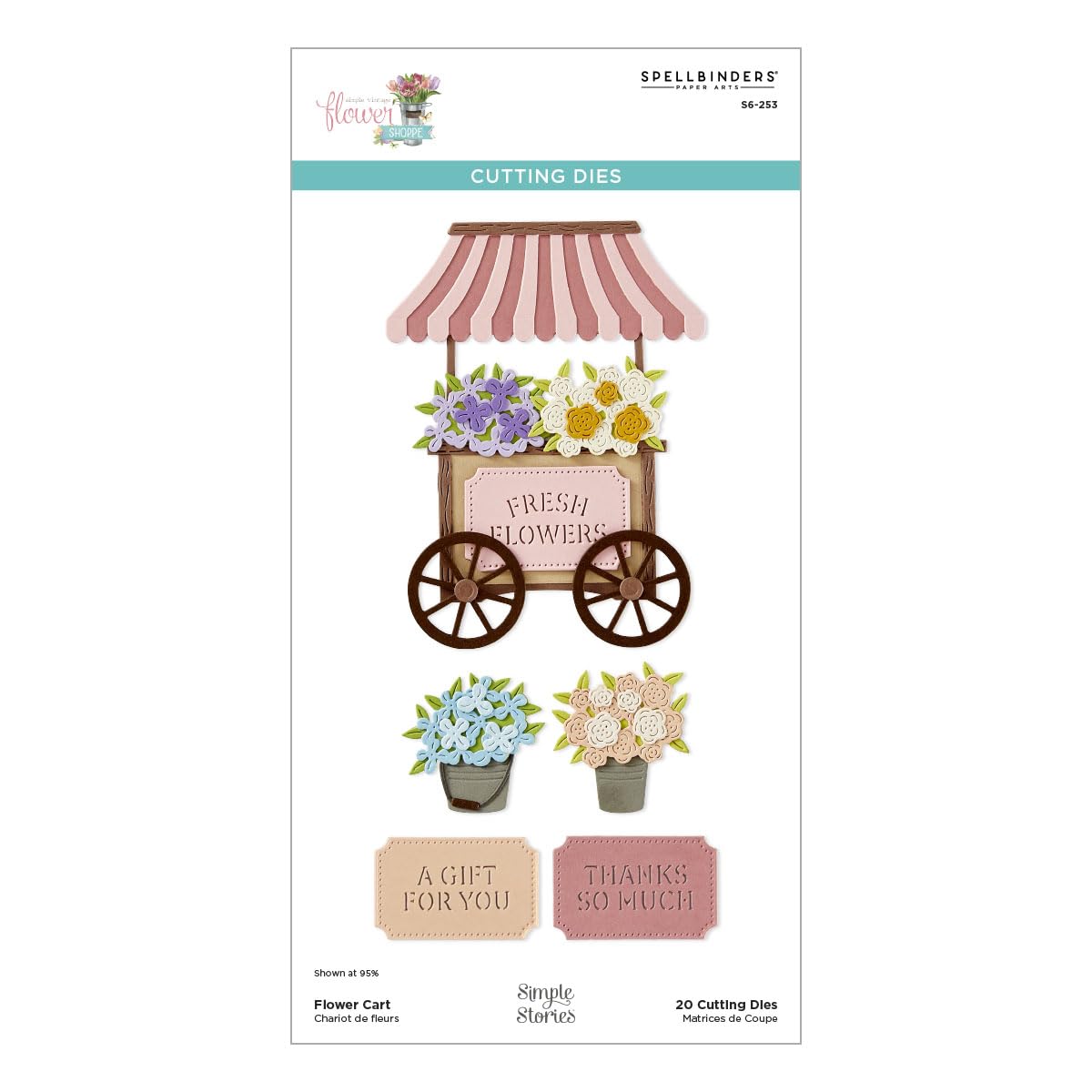 Flower Cart Etched Dies from The Simple Vintage Flower Shoppe Collection with Simple Stories