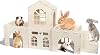Extra Large Wooden Rabbit Castle | 5-in-1 Luxury Bunny House & Hideout with Stairs | Detachable Indoor Playhouse for Rabbits, Guinea Pigs, Chinchillas, Hamsters | Easy Assemble Pet Habitat