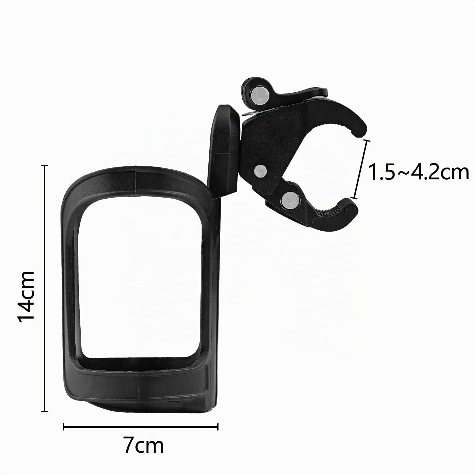 Gvolatee 2 Pcs Portabicchieri per Passeggino Universale, Regolabile Rotante a 360 Portabibite, Porta Borraccia Bici, Porta Biberon Sedia a Rotelle, per Bicicletta, Trolley, Mountain Bike (Nero)