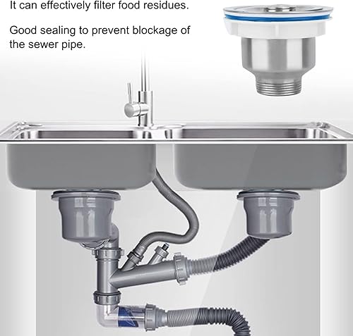 Miniatura 2 de yaogohua Tapón de drenaje de fregadero de cocina de acero inoxidable, filtro de drenaje de alambre para drenaje, accesorios de alcantarillado,