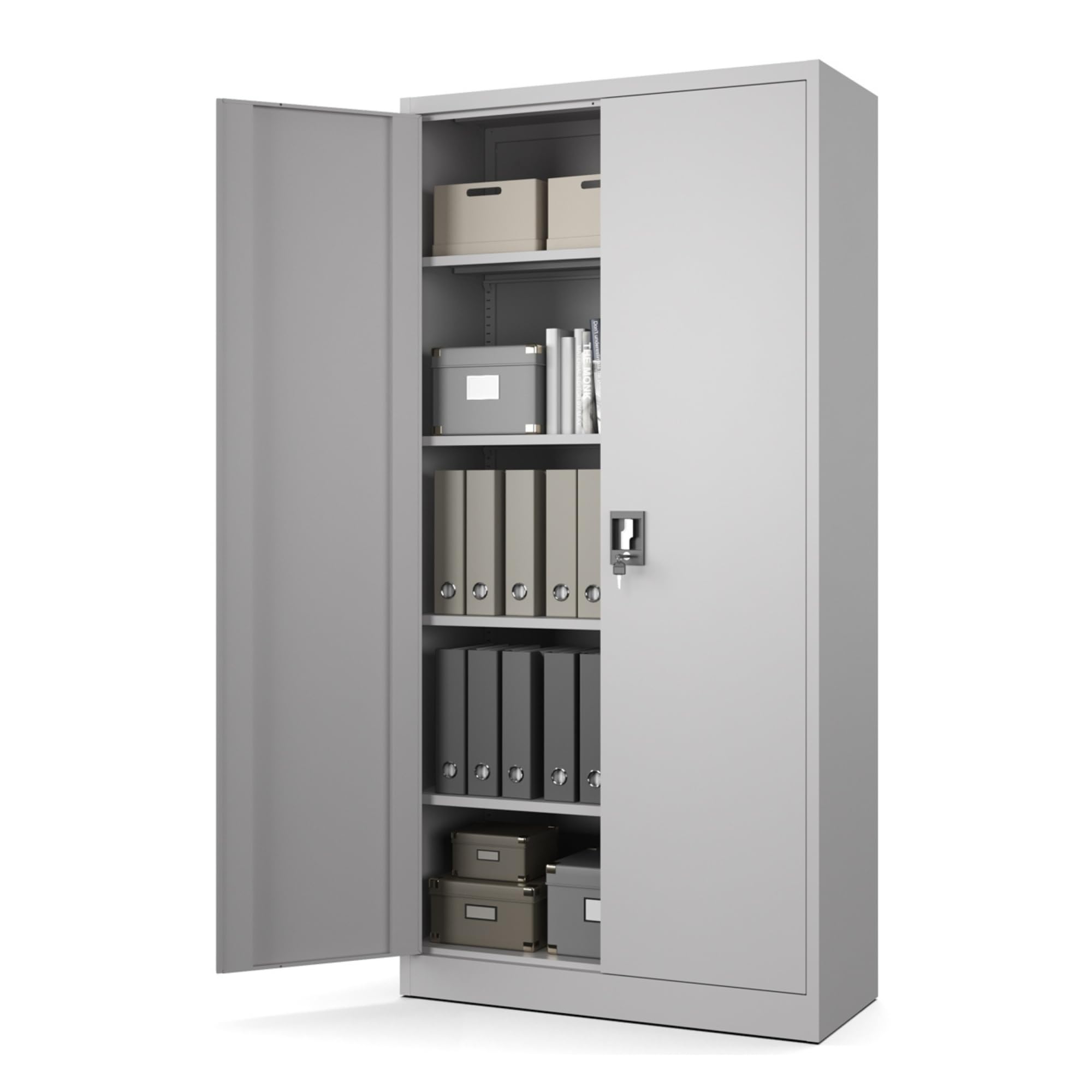 Muralo Armadio Archivio Metallico 185x90x40 cm - Grigio