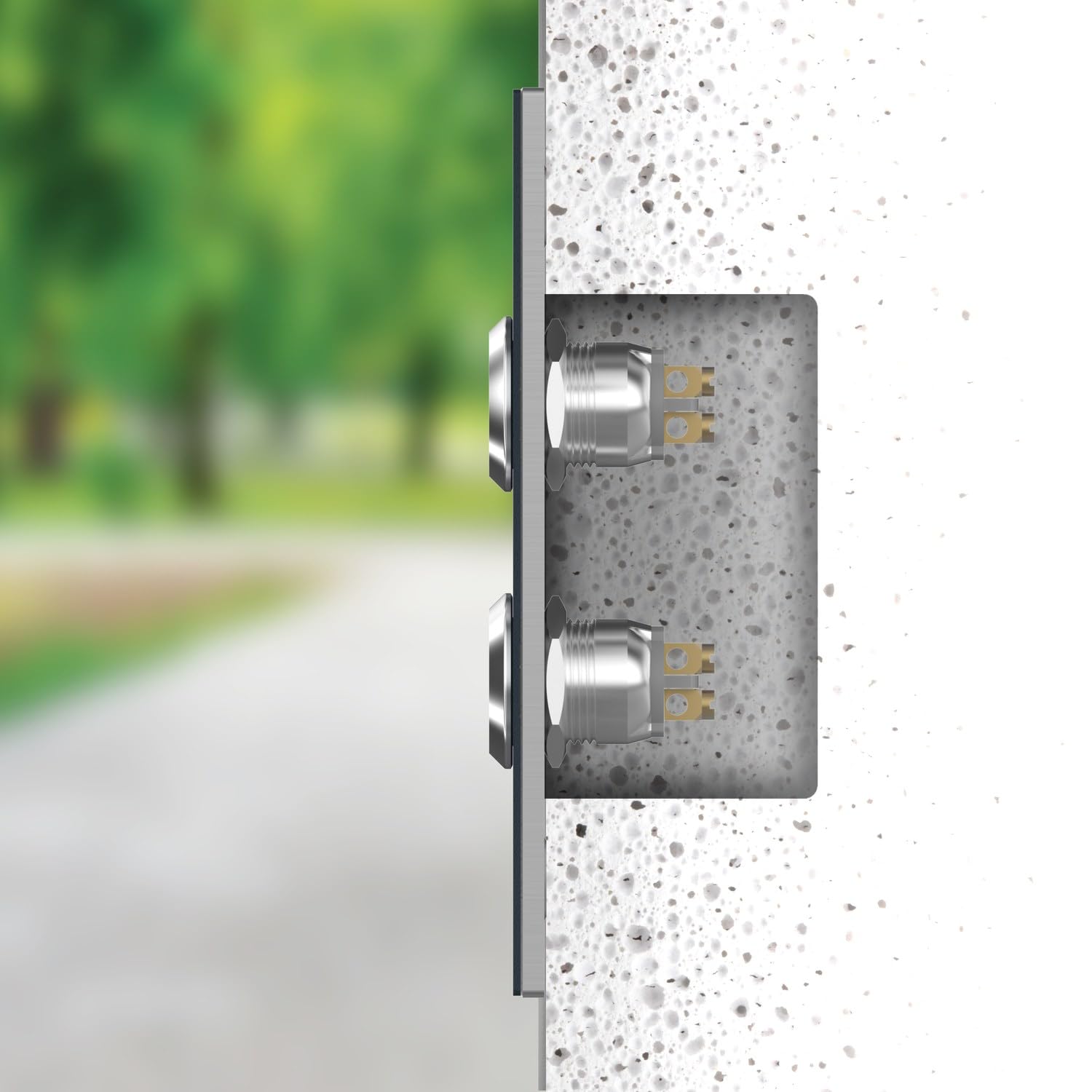 Zweifamilienhaus Klingel mit LED Klingeltaster 2 Namen Gravur - V2A Edelstahl Türklingel 140x115 mm - Unterputz wählbar Aufputz für Mehrfamilienhaus 2-fach