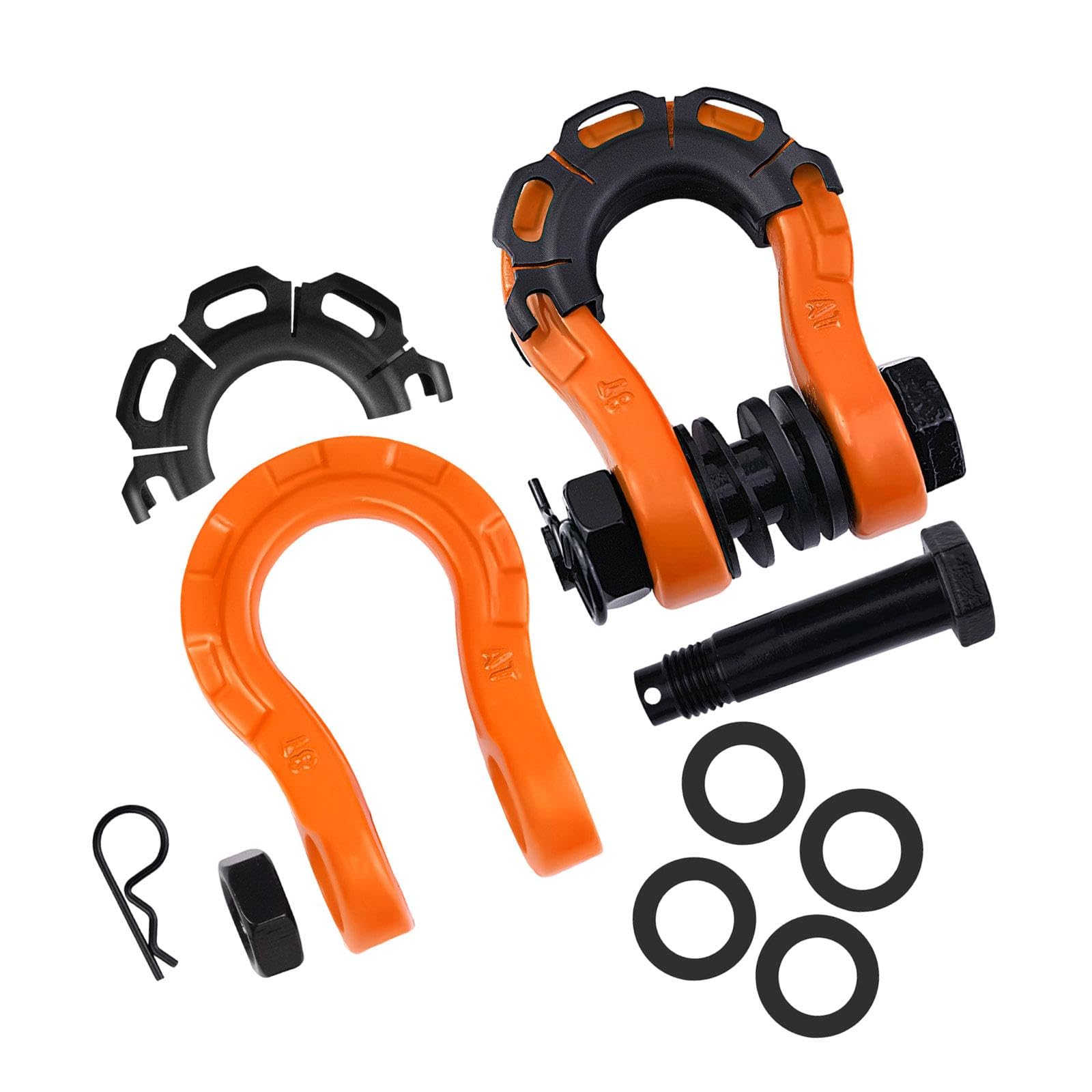 2 Pièces Manilles D Accessoires Remorquage Camion Faciles à Installer Construction Acier Carbone Force Élevée Convient pour Opérations SUV Off, Orange
