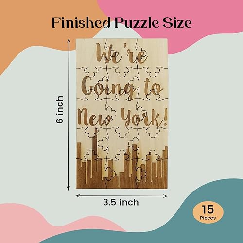 Miniatura 3 de We Going to New York - Rompecabezas de madera de tilo de 15 piezas, sorpresa de vacaciones NY Trip Reveal